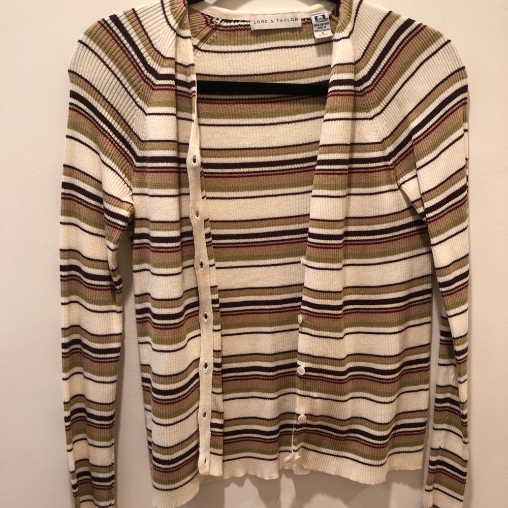 cute striped cotton cardigan from lord & taylor❤️